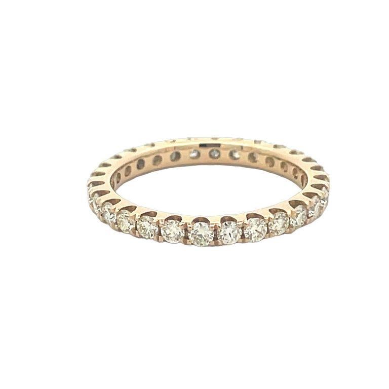 Eternity Diamond Ring RD 1.25CT 14K YG For Sale 1