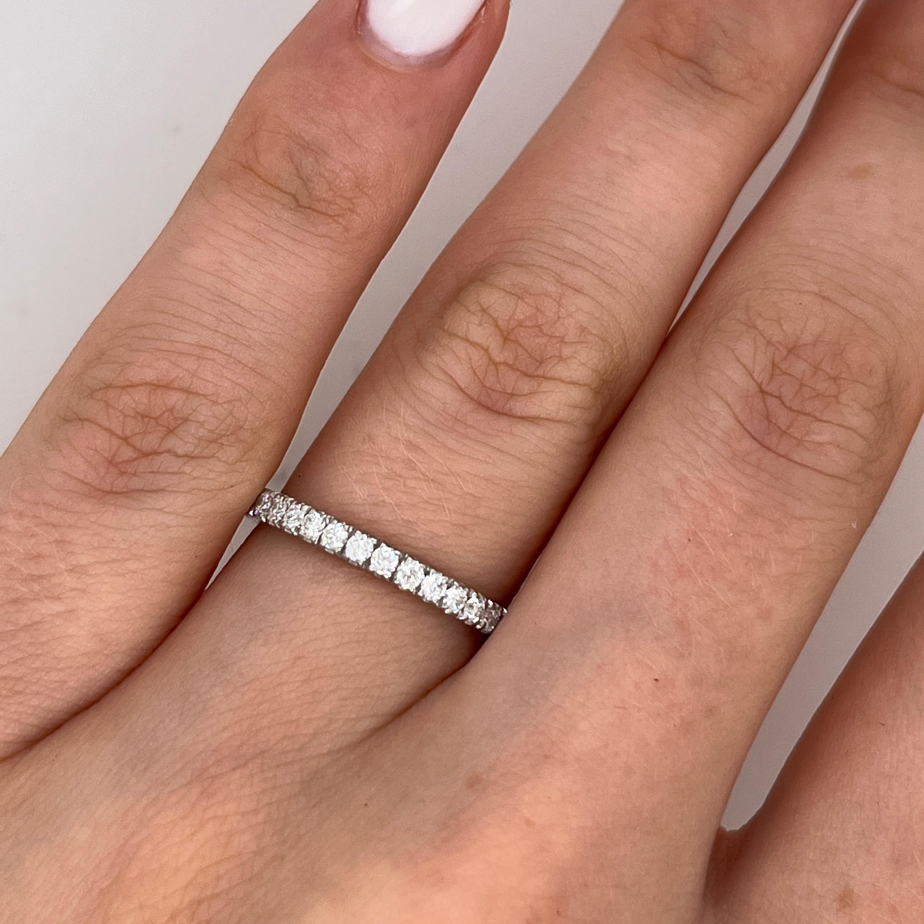 Round Cut Eternity Diamond Ring Set With 0.35ct Diamonds in 18ct White Gold For Sale