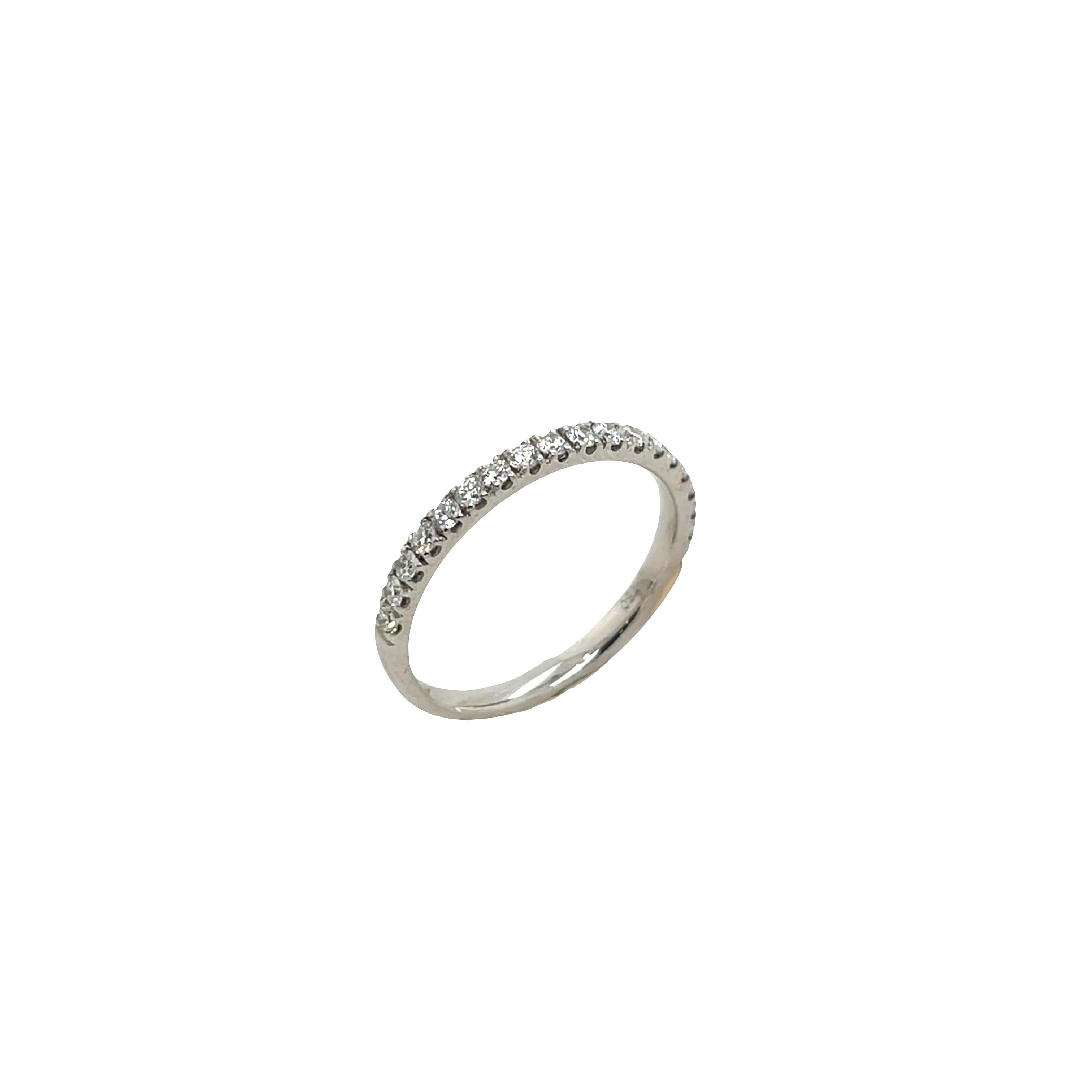 Eternity Diamond Ring Set With 0.35ct Diamonds in 18ct White Gold In Excellent Condition For Sale In London, GB
