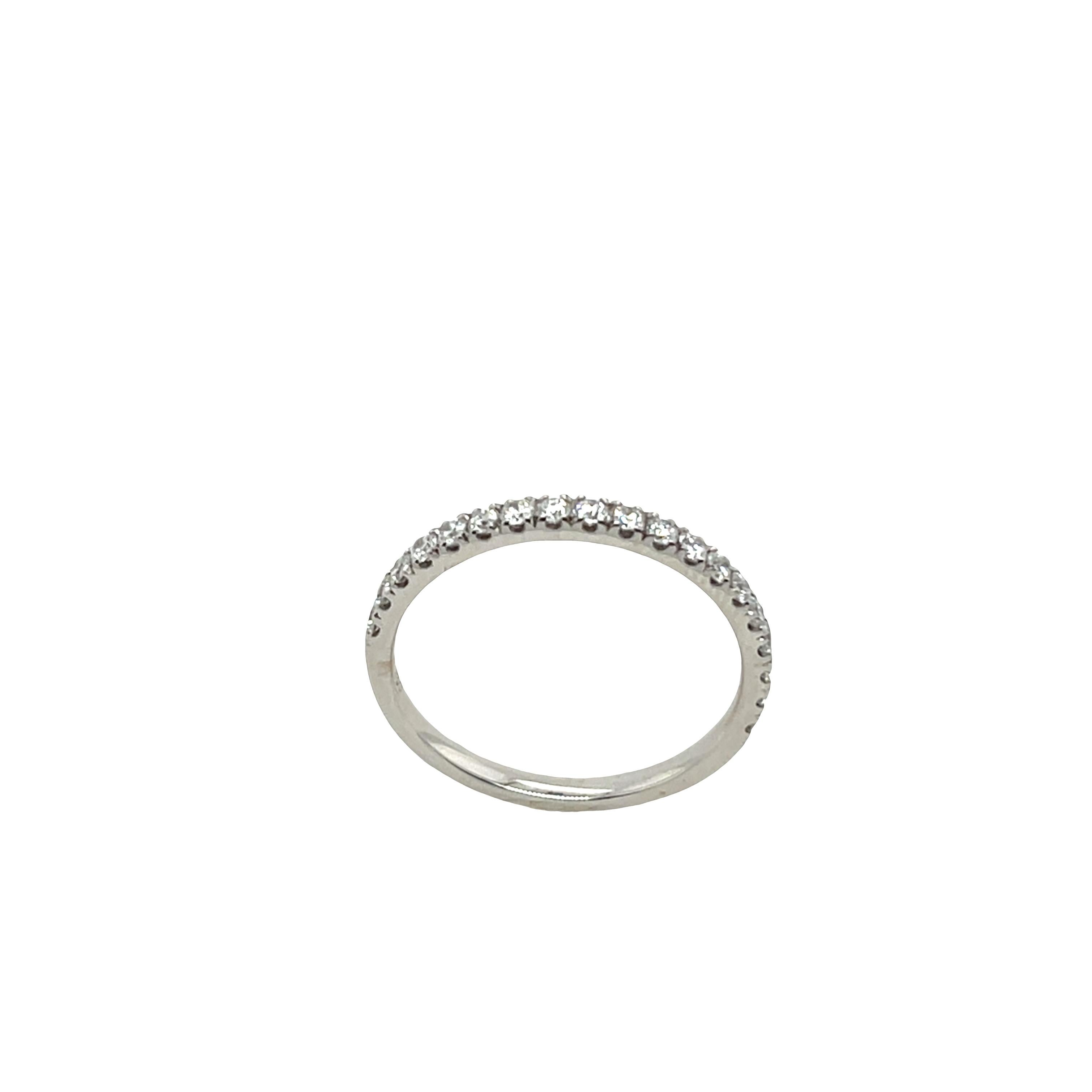 Eternity Diamond Ring Set With 0.35ct Diamonds in 18ct White Gold For Sale 1