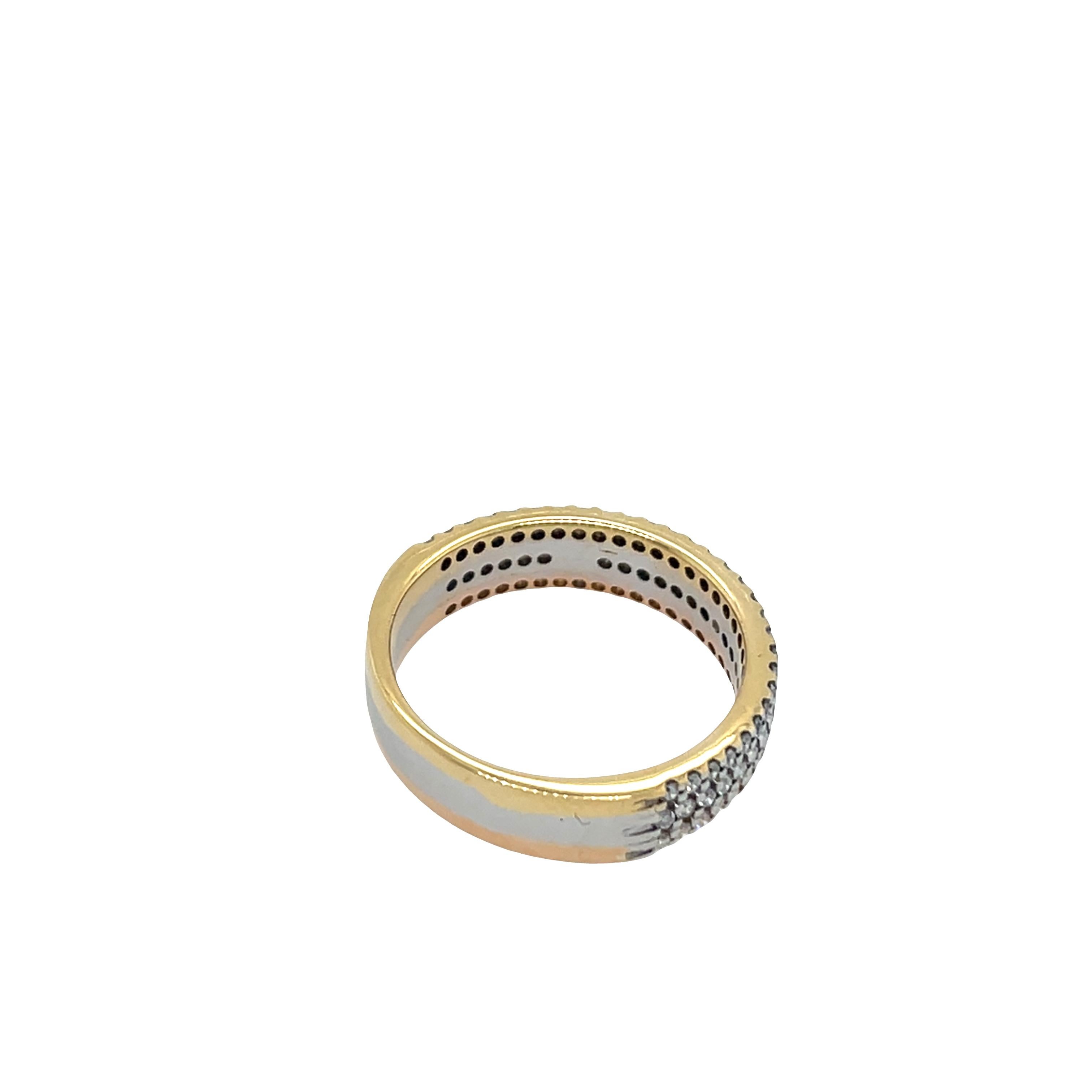 Taille ronde Bague d'éternité sertie d'un diamant de 0,50ct en or jaune, blanc ou rose 18ct en vente