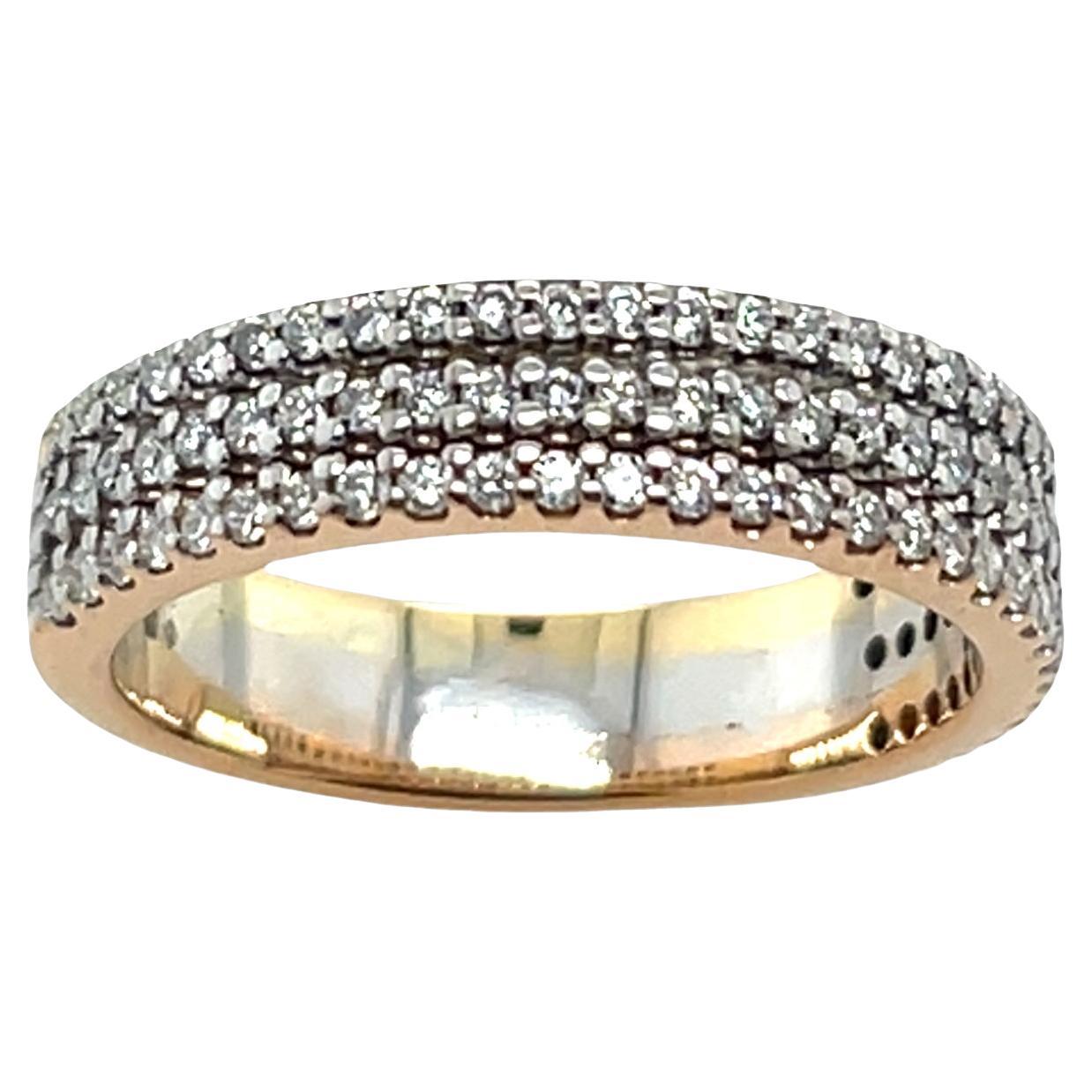 Bague d'éternité sertie d'un diamant de 0,50ct en or jaune, blanc ou rose 18ct en vente