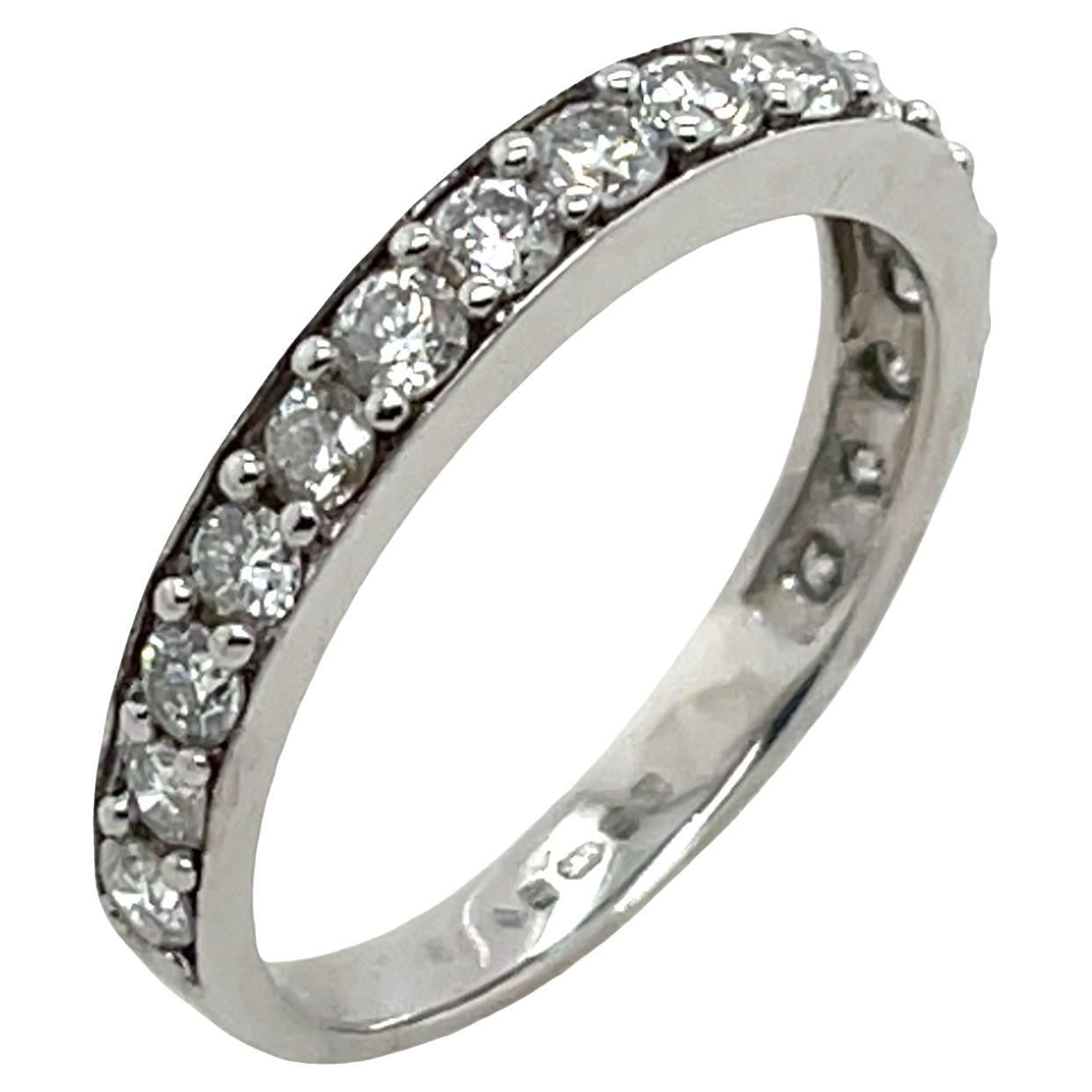 Anello Eternity Diamond con diamanti da 0,70 carati in oro bianco 14 carati