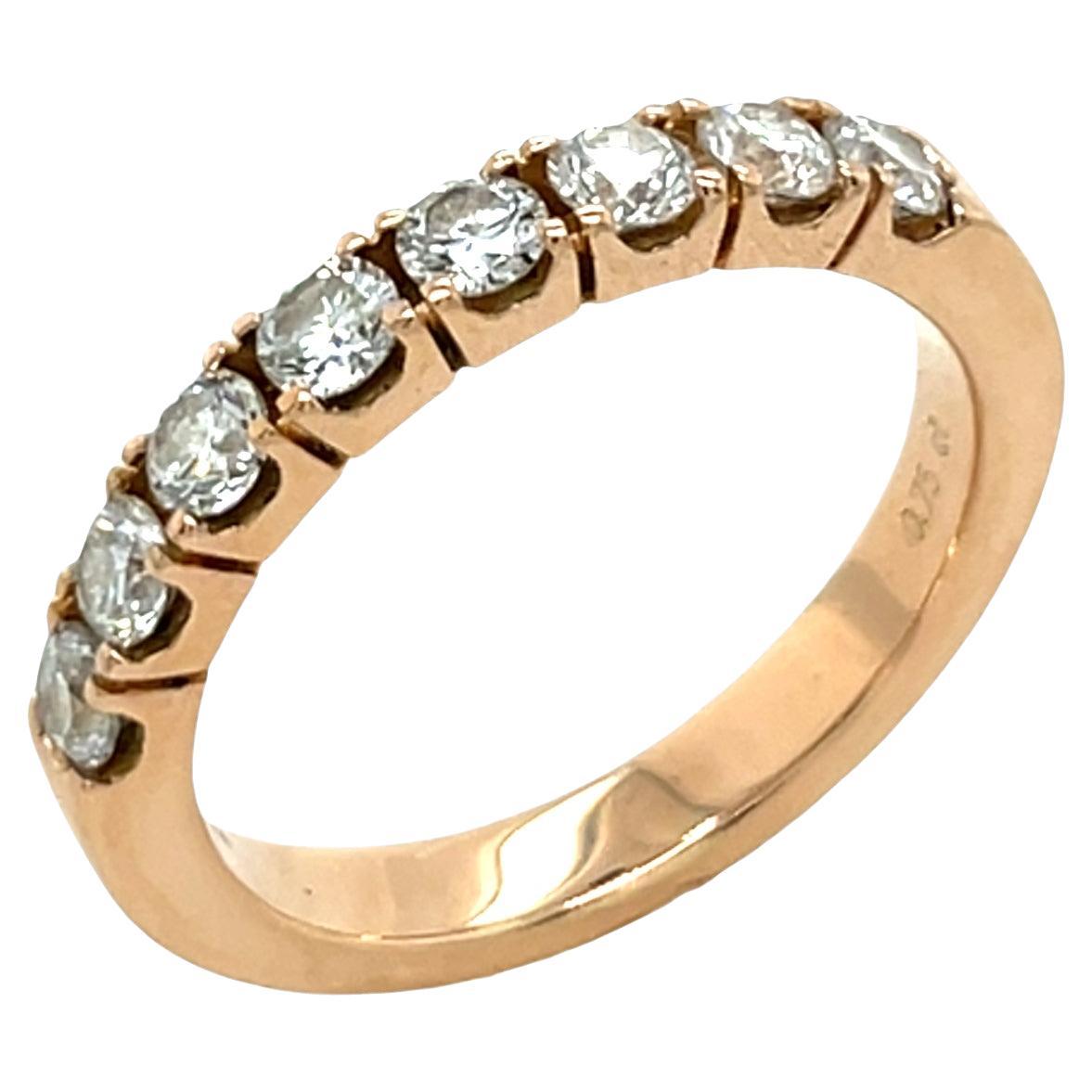 Bague d'éternité en or rose 18 ct sertie de 0,75 ct de diamants en vente