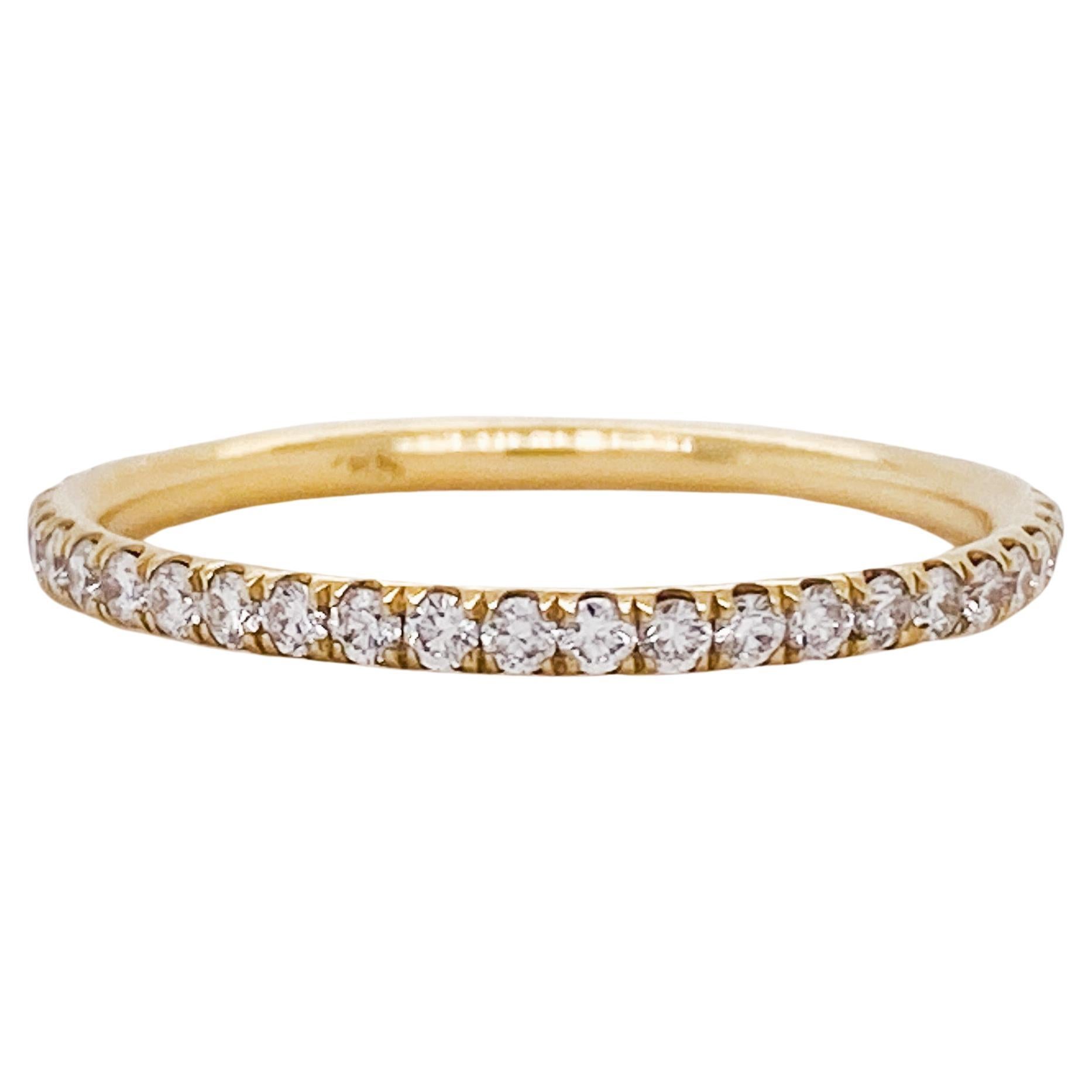 Eternity Diamond Ring Slender 18K Yellow Gold, 1/2 Carat Diamonds, 0.52 Carats For Sale