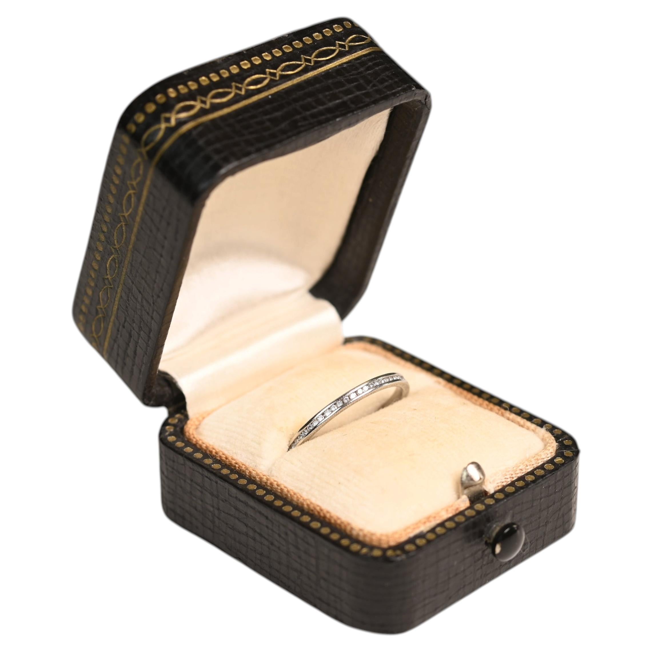 Eternity Diamond Wedding Band. 0.20ct Single Cut Channel Platinum H VS1 Engraved