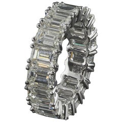 Eternity Diamond Wedding Band w/ Emerald Cut Diamonds 0.50 carats each, 9.00 ct.