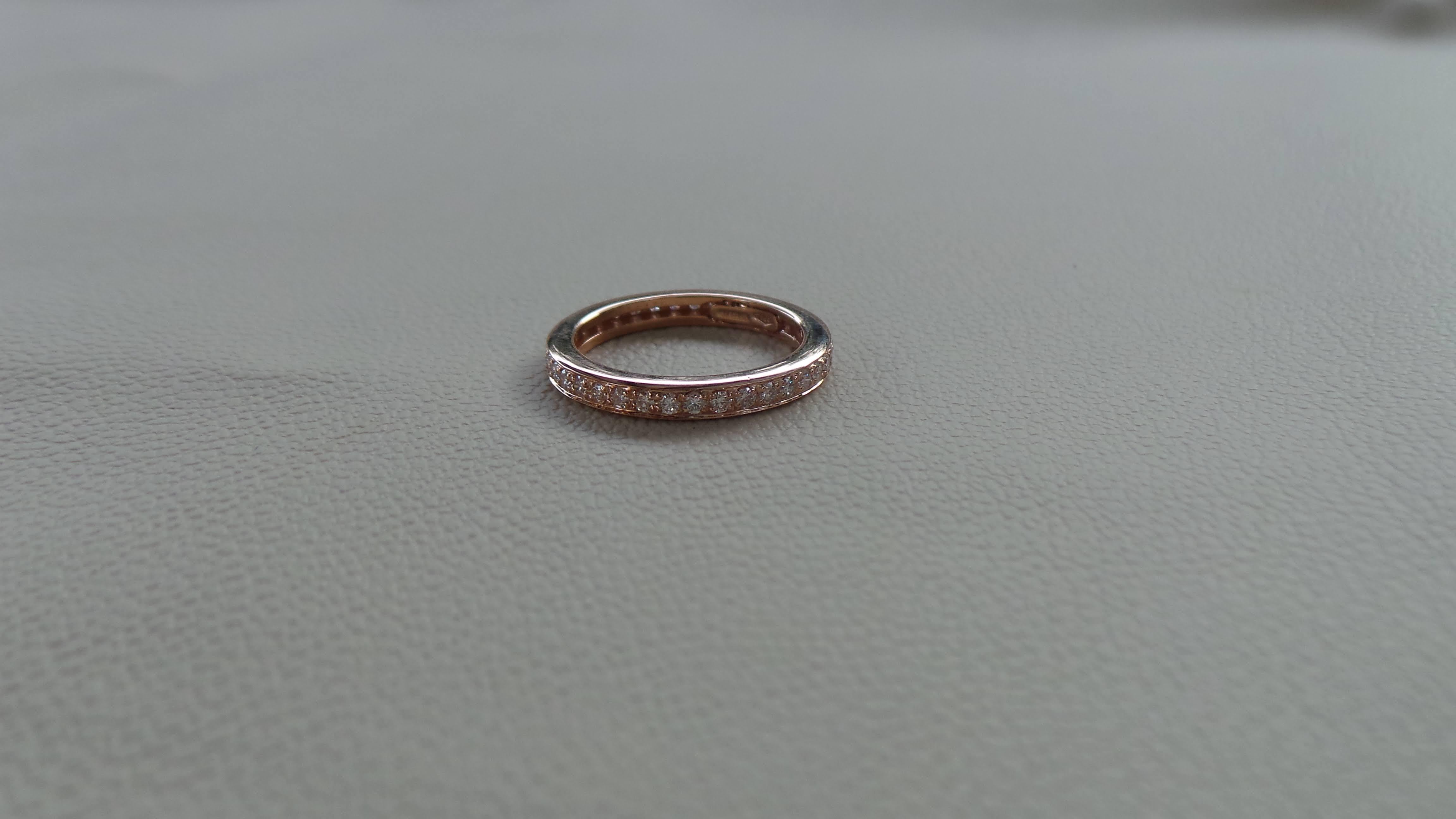 Contemporary Eternity Diamonds 0.45k Rose Gold Stackable Cocktail Ring For Sale