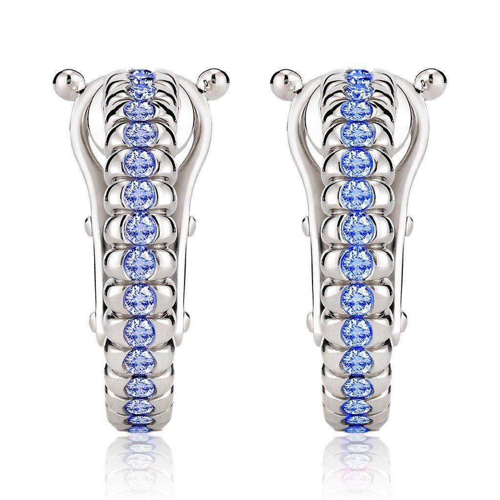 Experience the embodiment of timeless romance with our Eternity Earrings. These exquisite earrings symbolize the unwavering commitment and deep connection between two hearts and minds.


Dimensions: 20mm in diameter
Blue Sapphires: 1.50 carats total