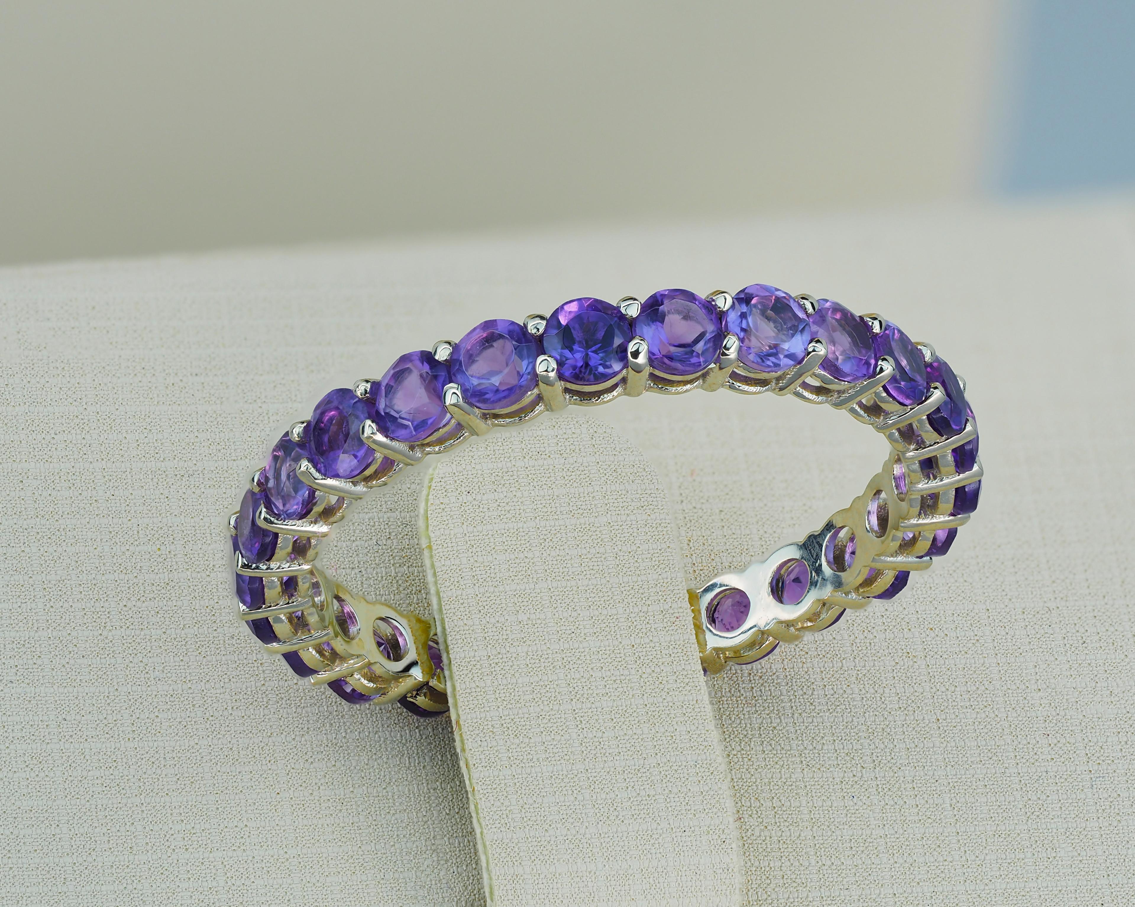 Eternity gold ring with amethysts.  1