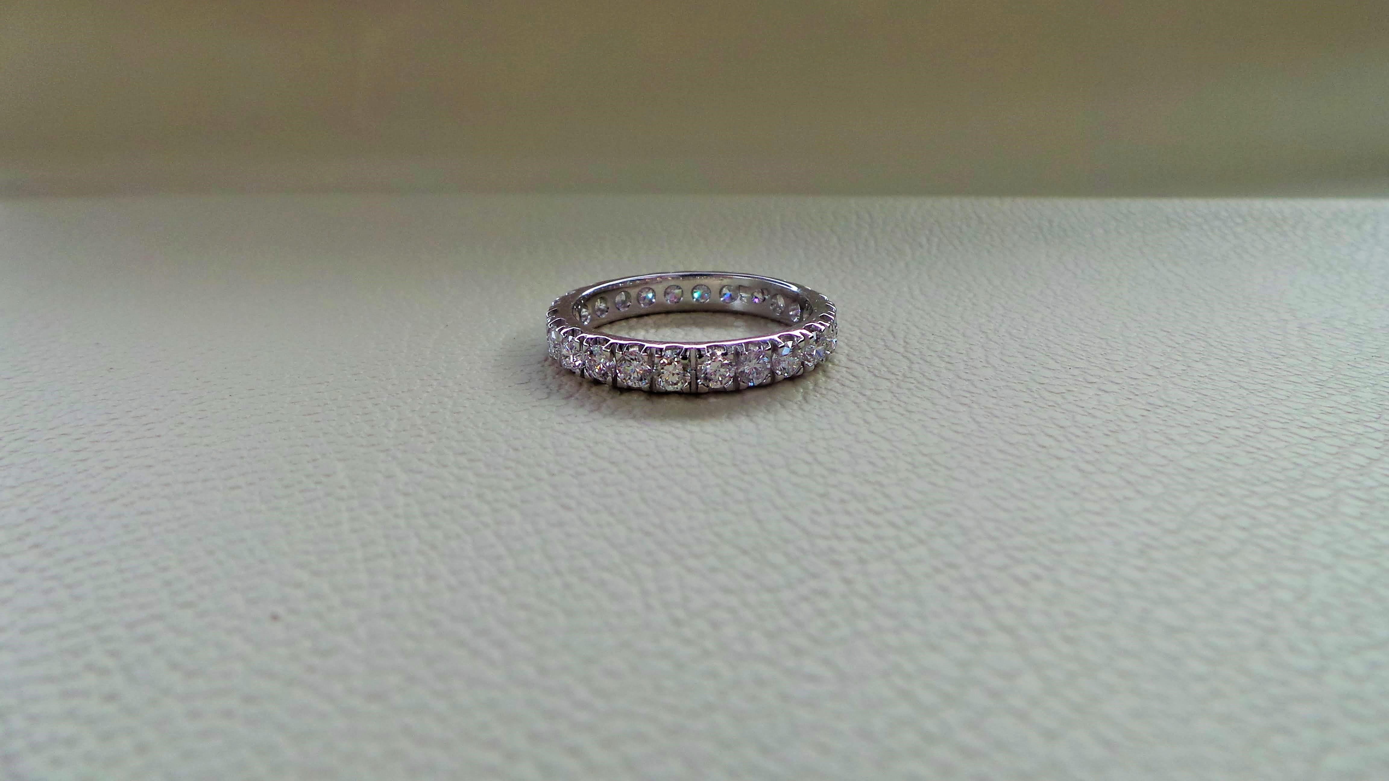 Brilliant Cut Eternity Love Diamonds 1.39K White Gold Engagement Ring For Sale
