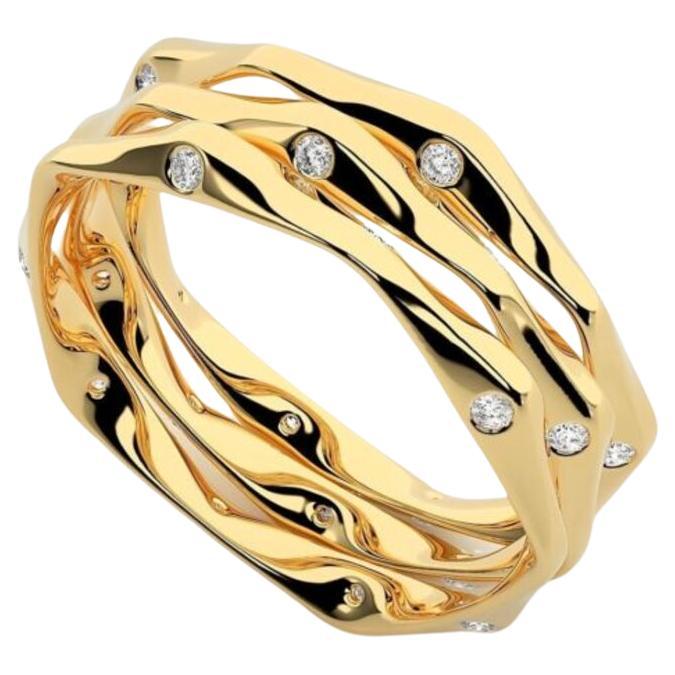 Eternity Merged Ring 18k Gold, 0.20ct For Sale