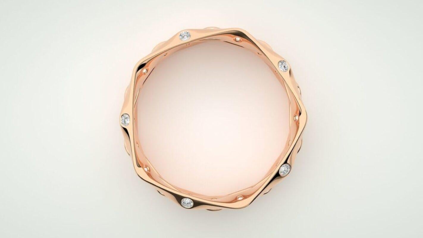 Round Cut Eternity Merged Ring 18k Rose Gold, 0.20ct For Sale