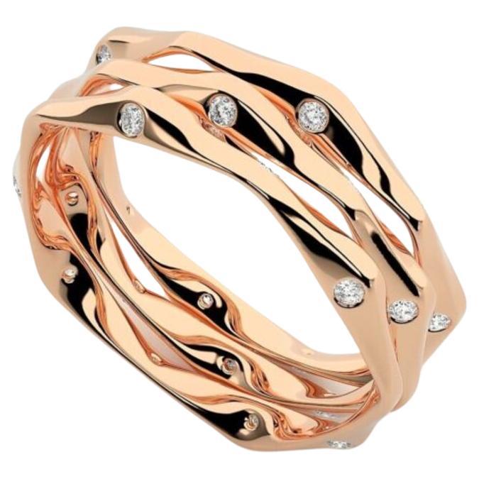 Eternity Merged Ring 18k Rose Gold, 0.20ct For Sale