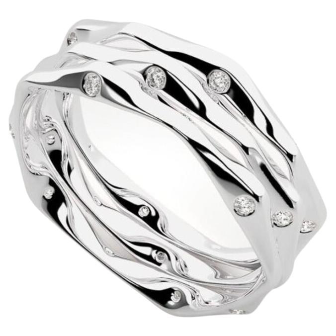 Eternity Merged Ring 18k White Gold, 0.20ct For Sale