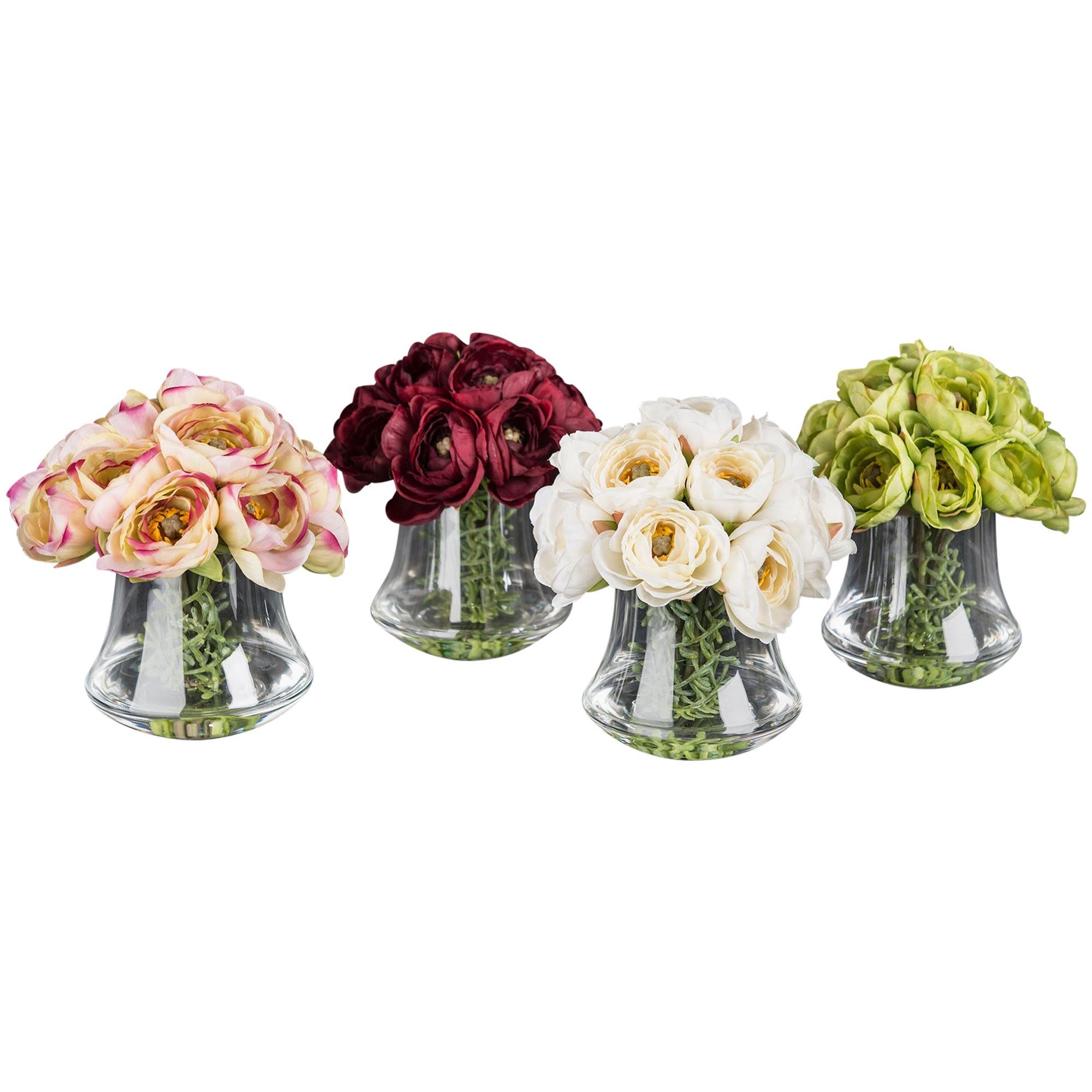 Eternity Minimes Ranunculus Bouquet Set Arrangement, Flowers, Italy For Sale