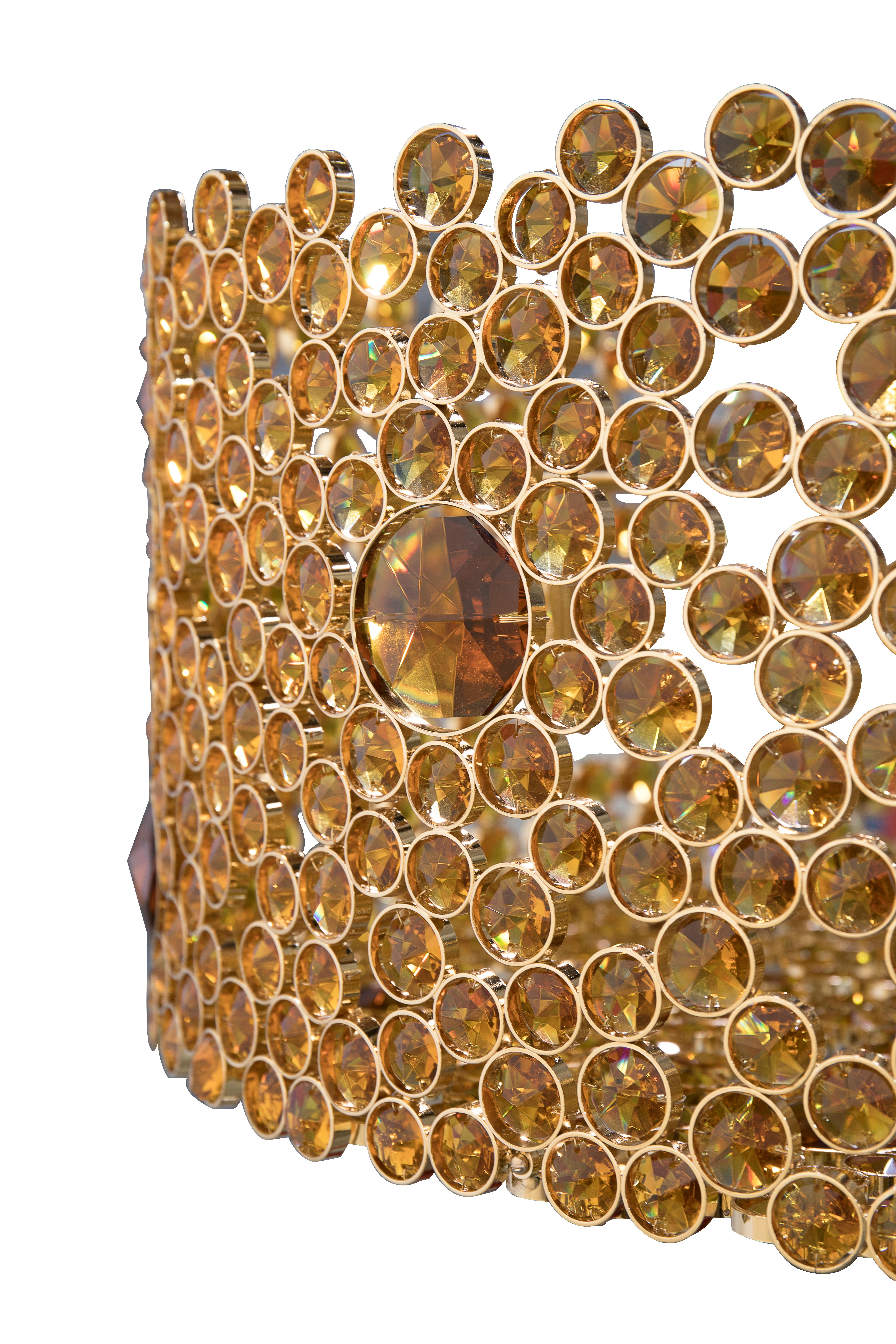 Portoghese Lampadario Eternity ovale in vetro di bronzo in vendita