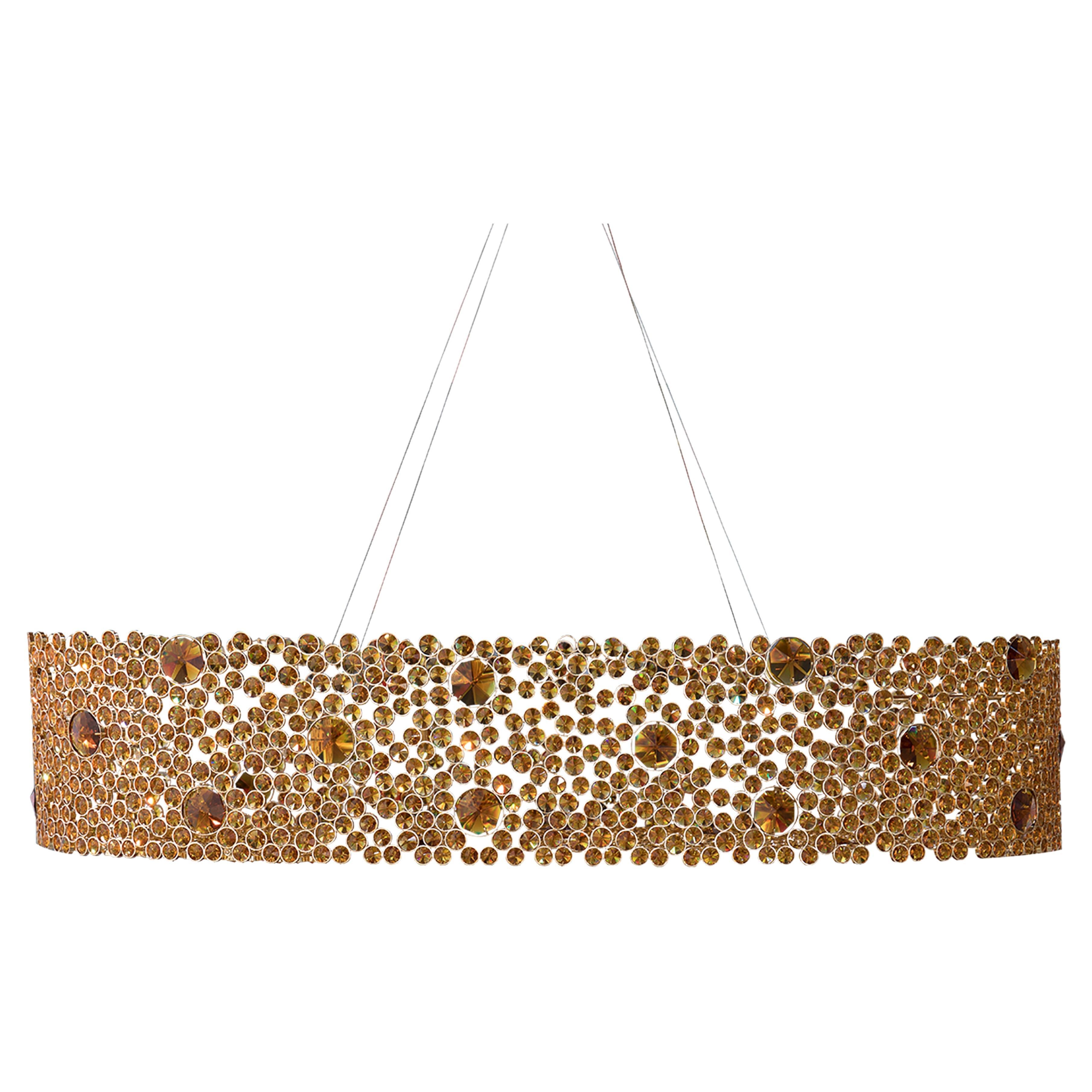 Eternity Oval Bronze Glass Chandelier