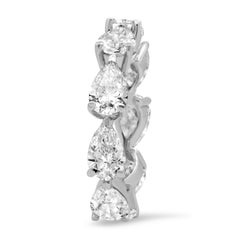 Eternity Pear Cut 4.64 Carat Diamond White Gold Engagement Ring