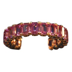 KAHN Eternity Pink Sapphire Ring in Rose/ Red Gold - ORDER only 