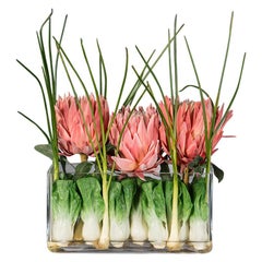 Eternity Rectangular Vase Protea Set Arrangement, Flowers, Italy