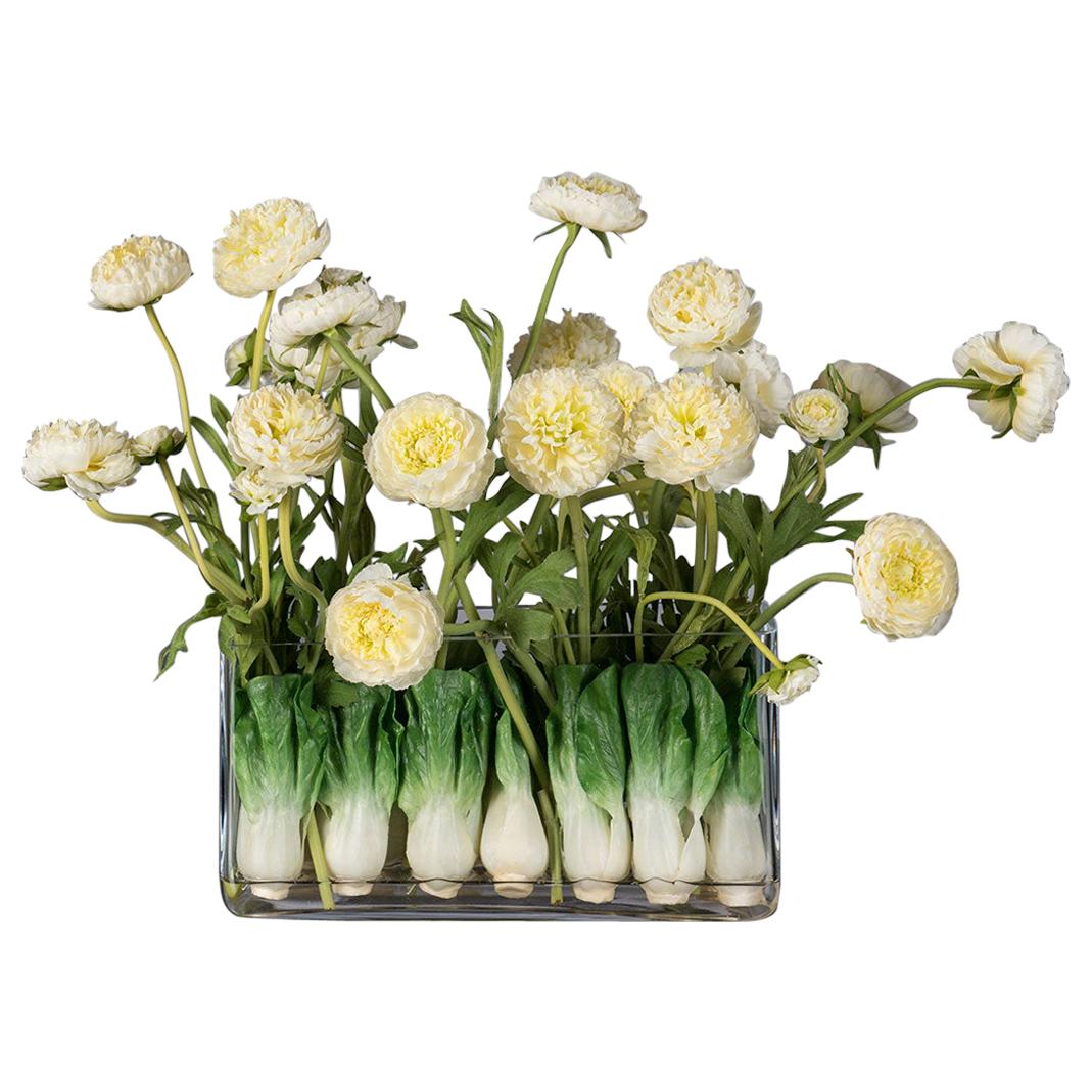 Eternity Rectangular Zante Vase Set Arrangement, Flowers, Italy For Sale