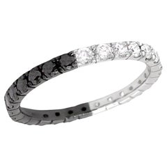 Eternity Ring 18kt Gold Black & White Diamonds