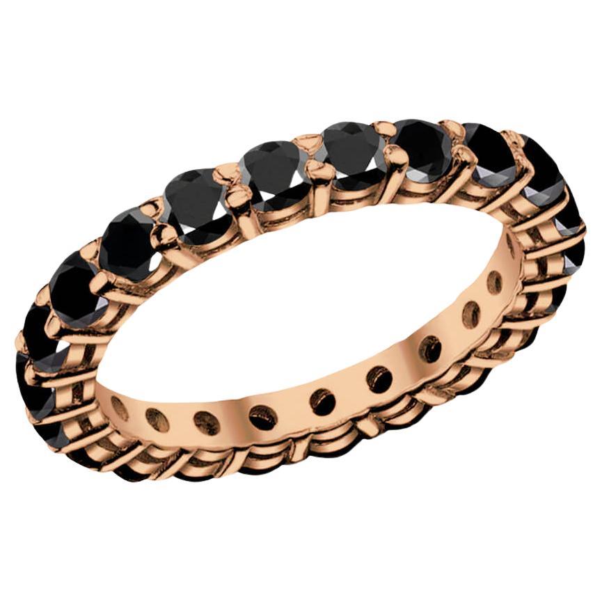 Eternity-Ring aus 18 Karat Roségold mit schwarzen Diamanten
