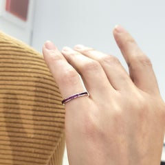 Eternity Ring Band in 14Kt White Gold with 1.02 Ctw in Vivid Red Rubies