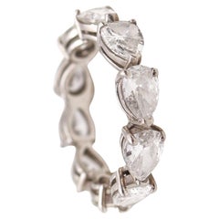 Eternity-Ring aus 18 Karat Weißgold mit 3,50 Karat birnenförmigen Diamanten in Birnenform