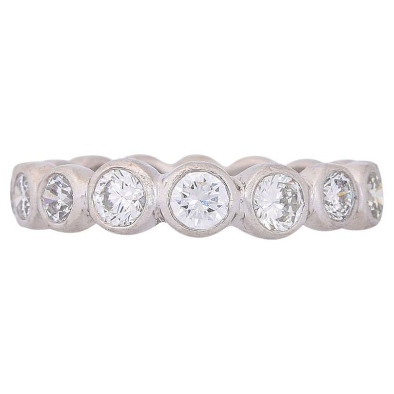 Eternity Ring Half Set with 10 Brilliant-Cut Diamonds Total Approx. 0.9 ...