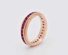 Eternity Ring in 18 Carat Gold and Synthetic Rubies