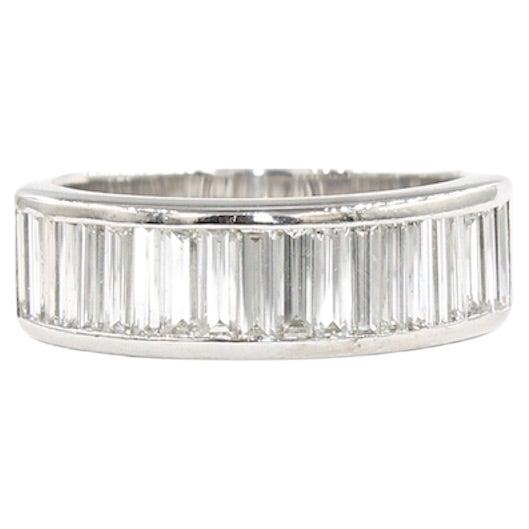 Eternity Ring Set with 2.30 Carats of Baguette Shape Diamonds For Sale