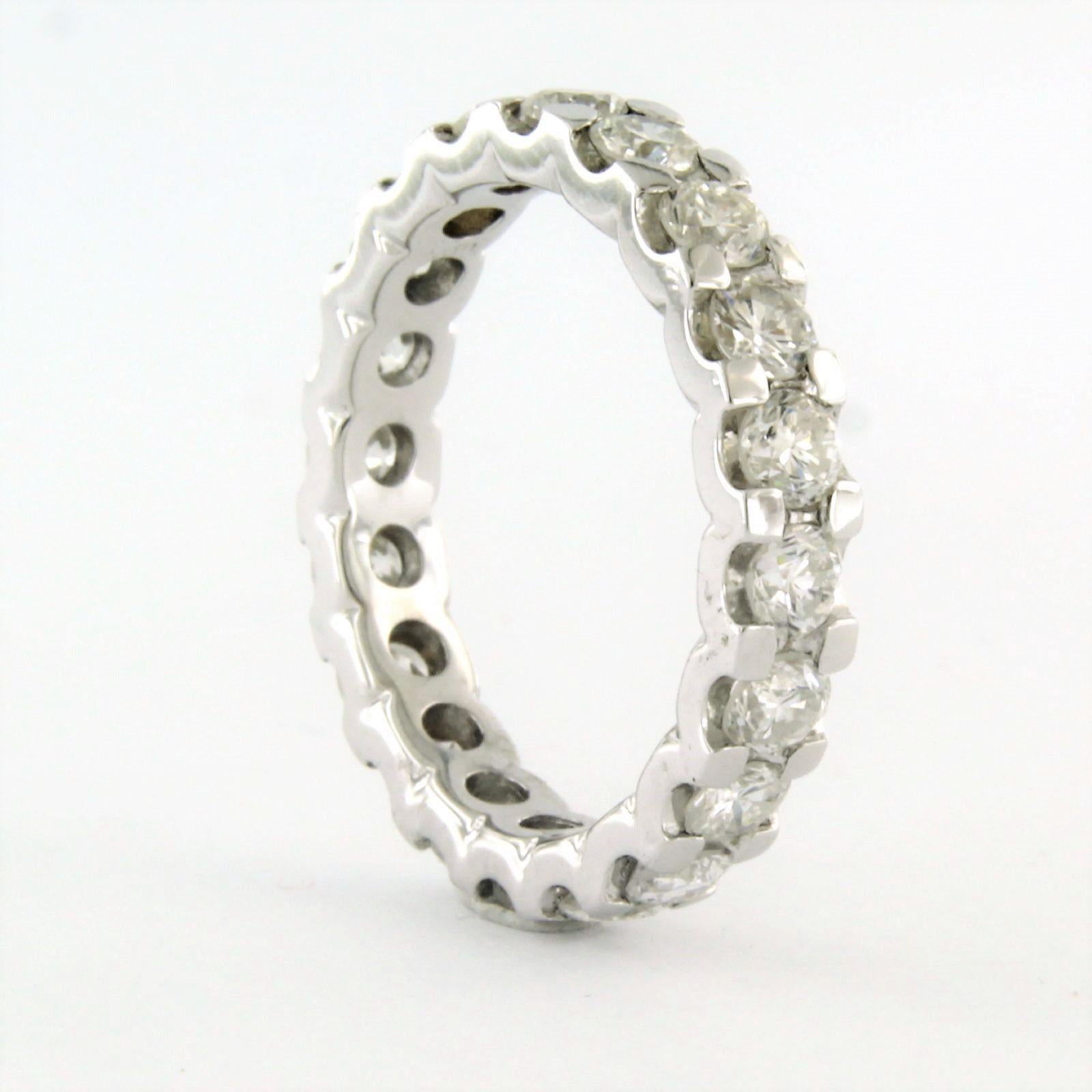 Brilliant Cut Eternity ring set with diamonds 14k white gold For Sale