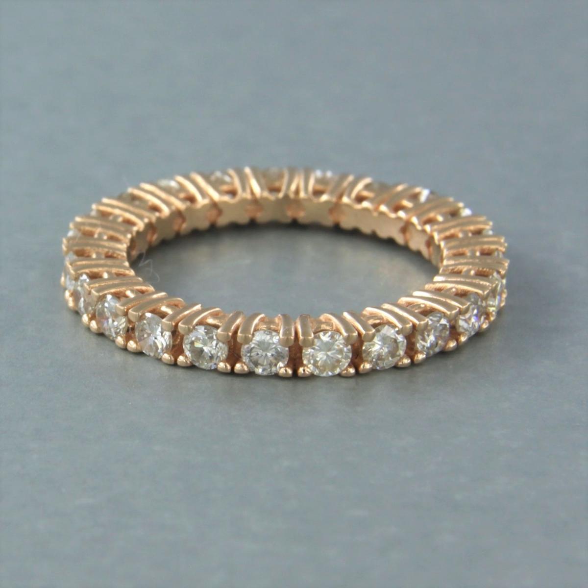 Women's Eternity ring set with diamonds 18k pink gold For Sale
