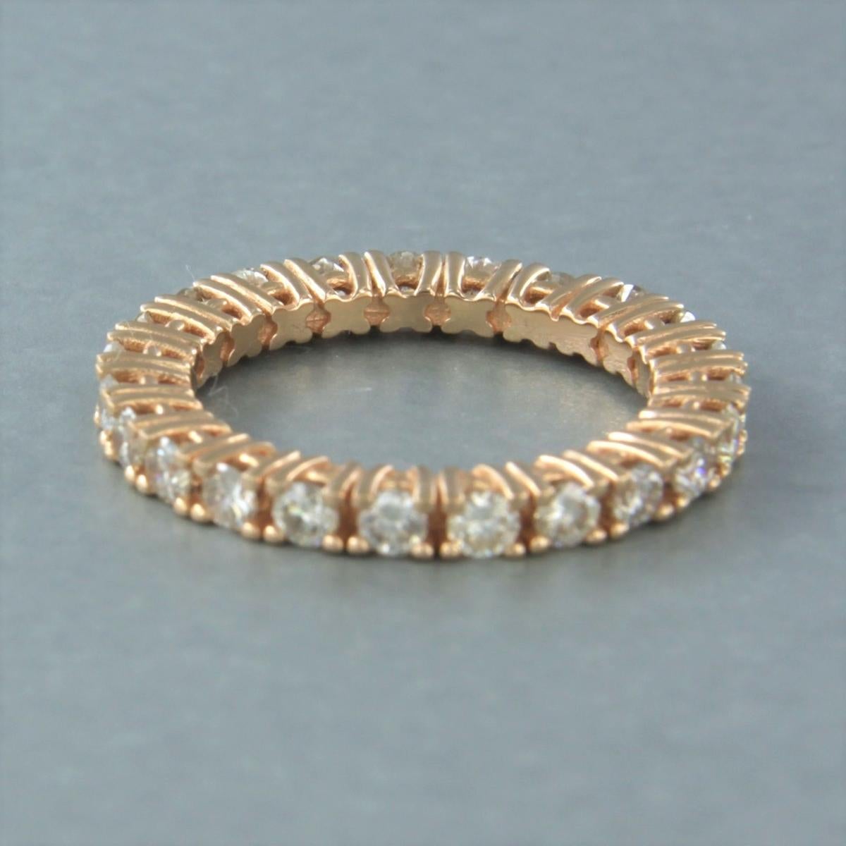 Eternity ring set with diamonds 18k pink gold For Sale 1