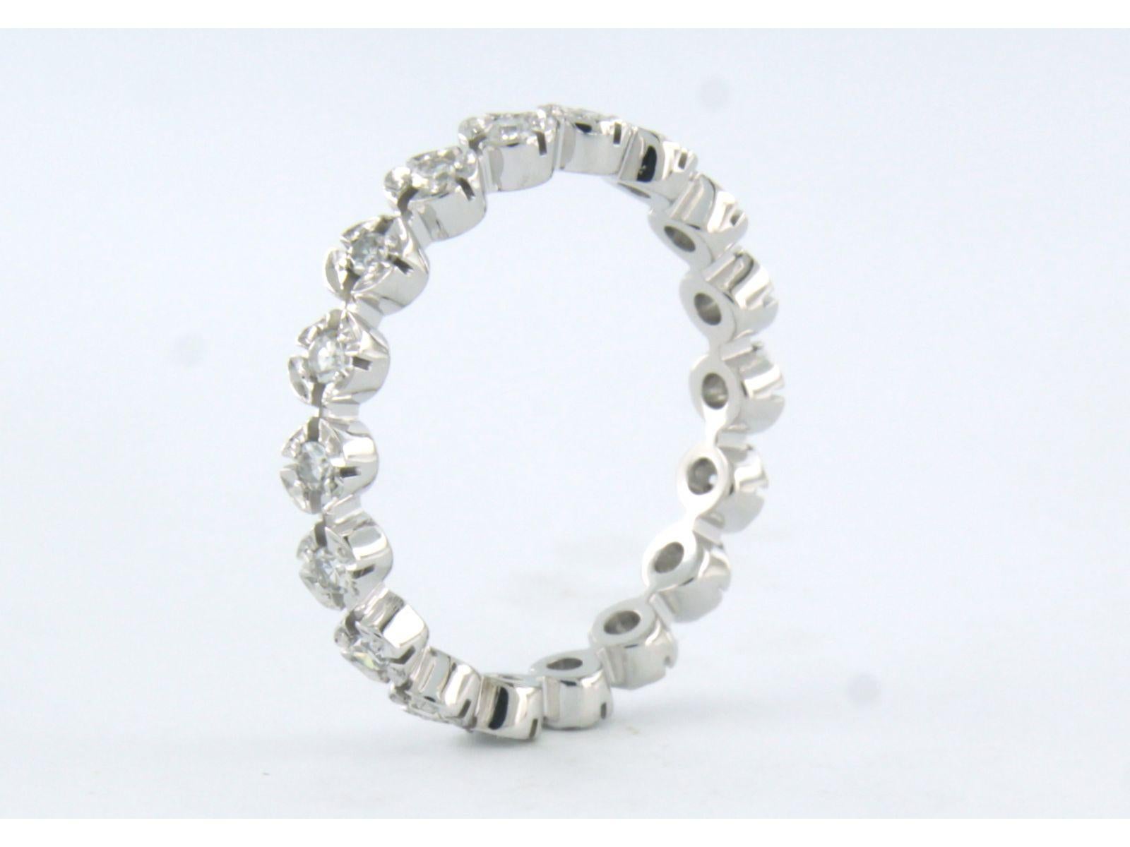 Modern Eternity ring set with diamonds 18k white gold For Sale