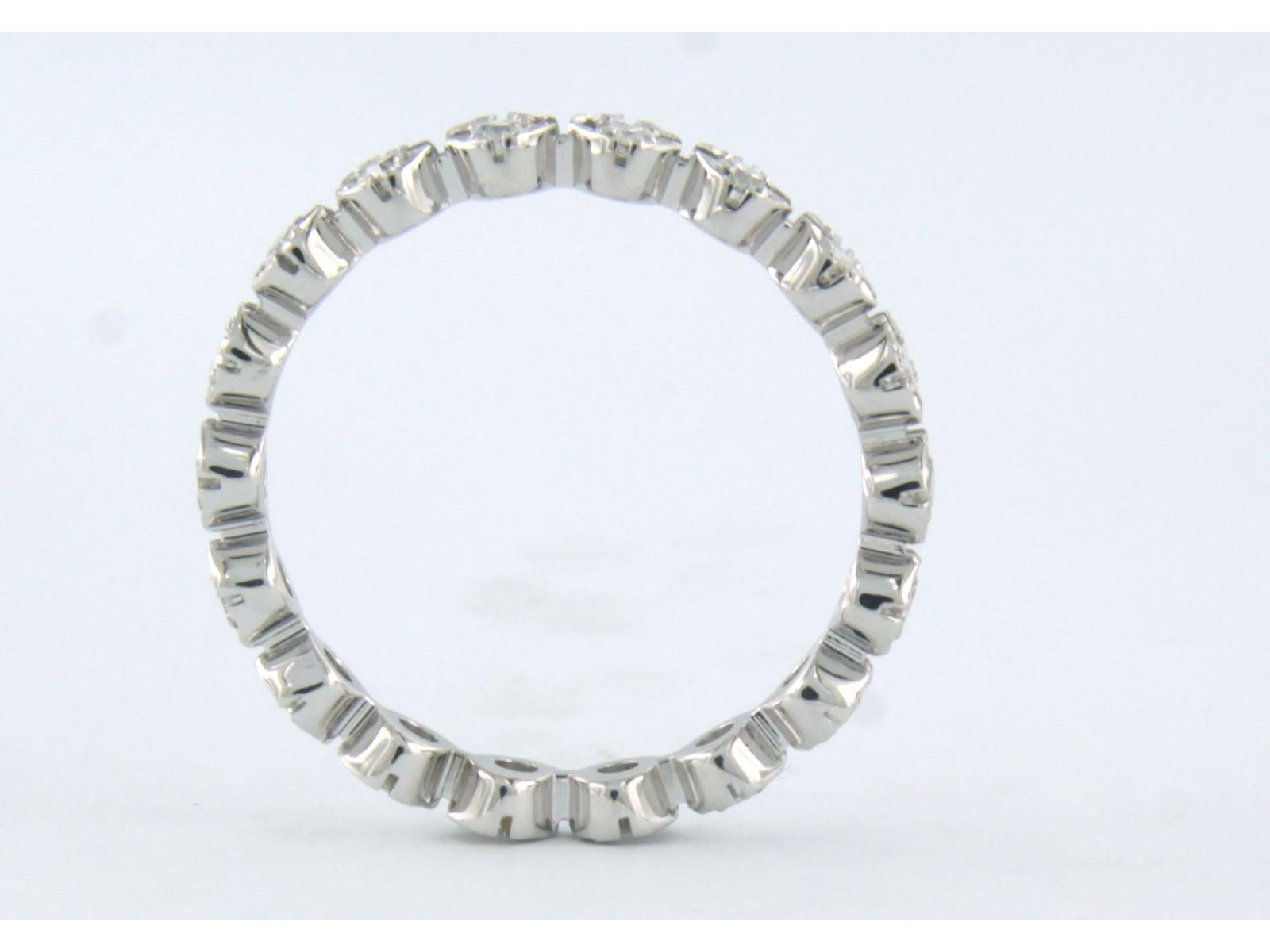 Single Cut Eternity ring set with diamonds 18k white gold For Sale