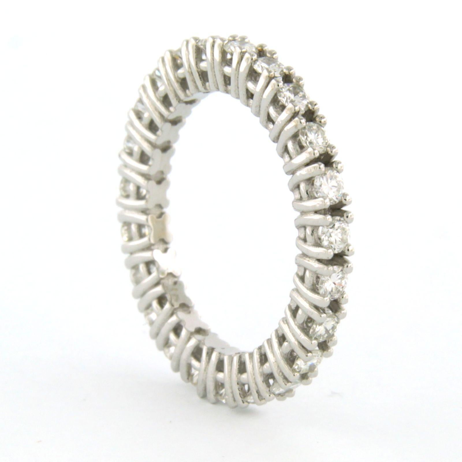 Brilliant Cut Eternity Ring set with Diamonds 18k white gold For Sale