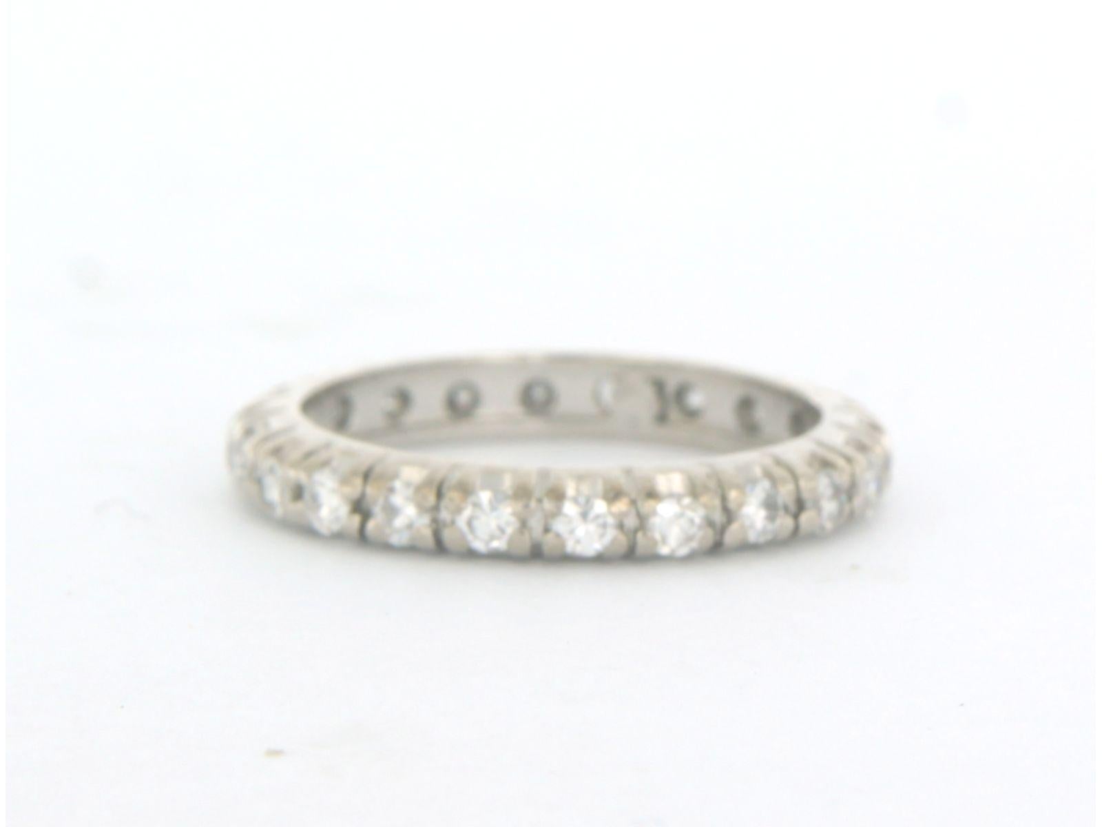 Single Cut Eternity Ring set with Diamonds 18k white gold For Sale