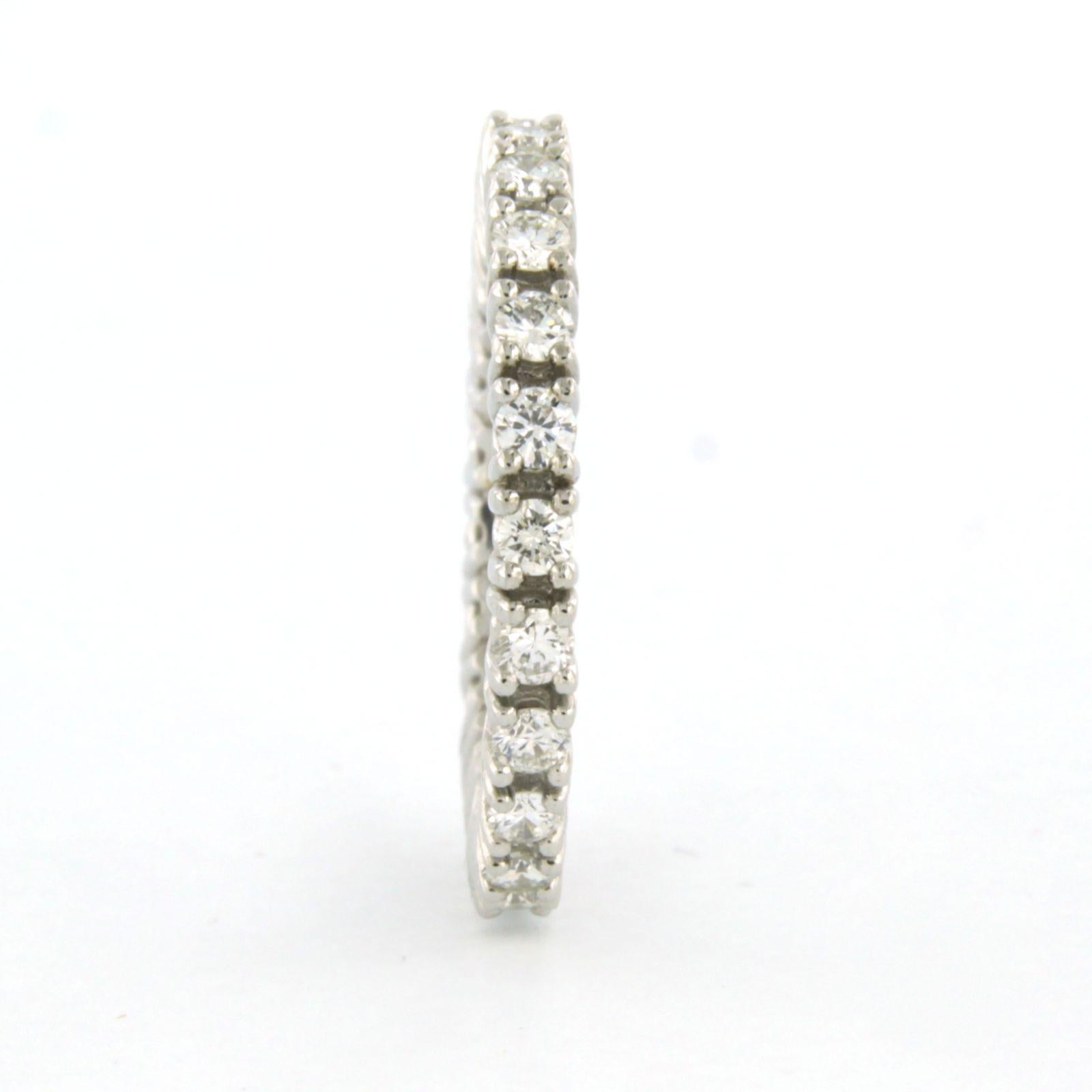 Eternity Ring set with Diamonds 18k white gold In Excellent Condition For Sale In The Hague, ZH