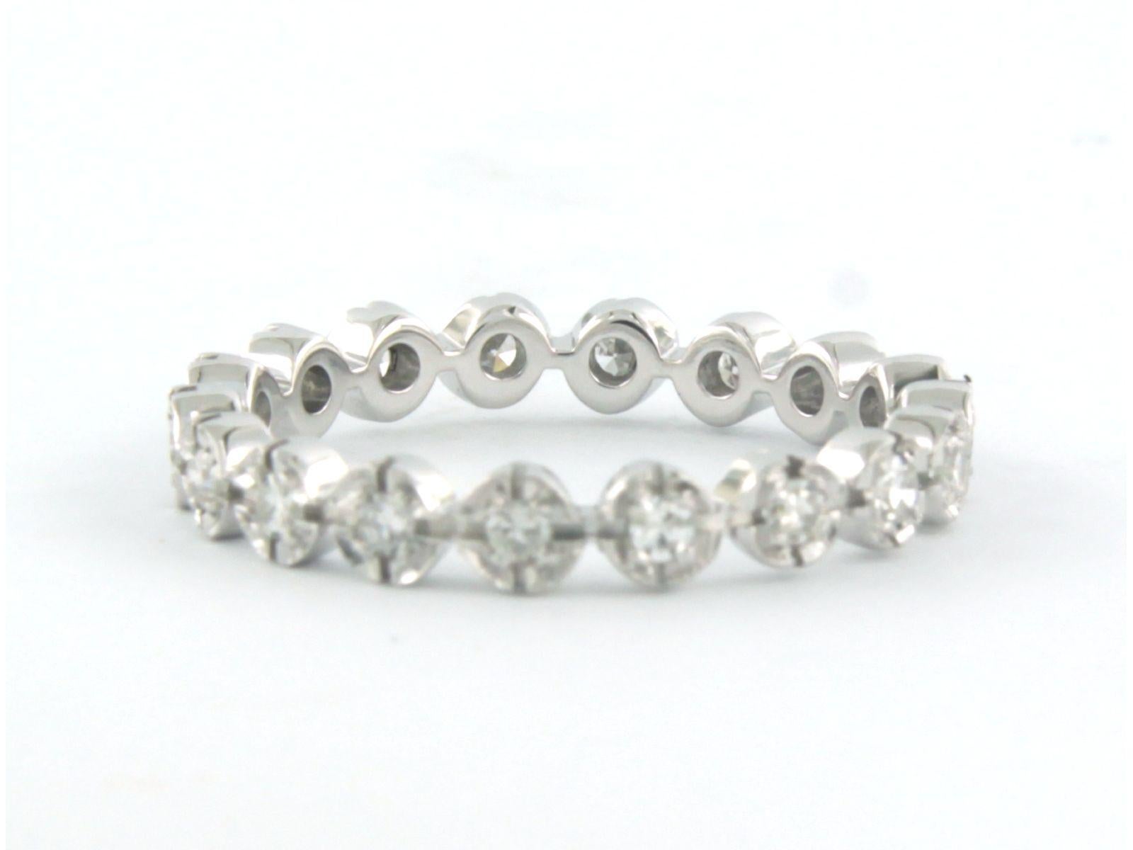 Eternity ring set with diamonds 18k white gold For Sale 1