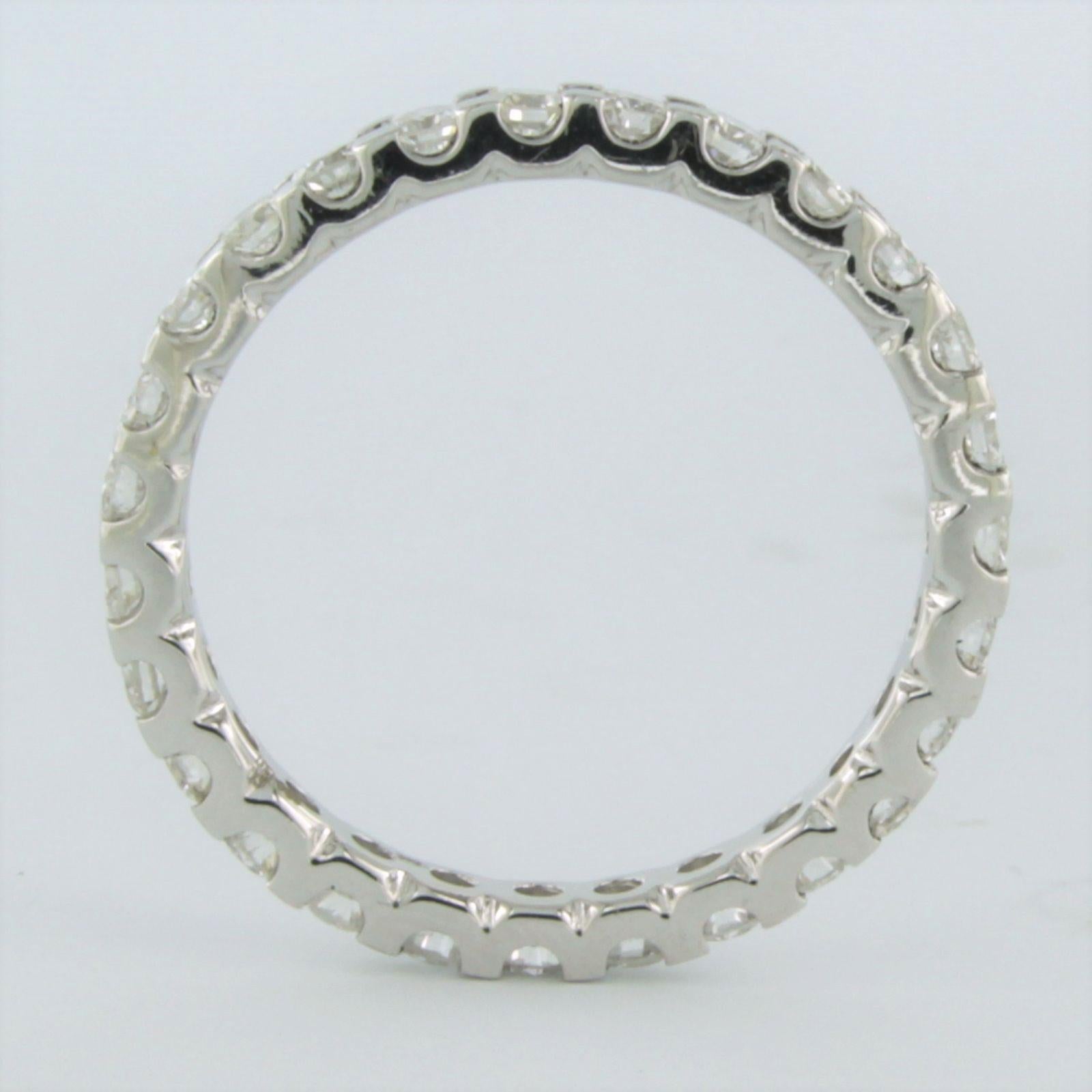 Brilliant Cut Eternity ring set with diamonds up to 1.40ct 14k white gold For Sale
