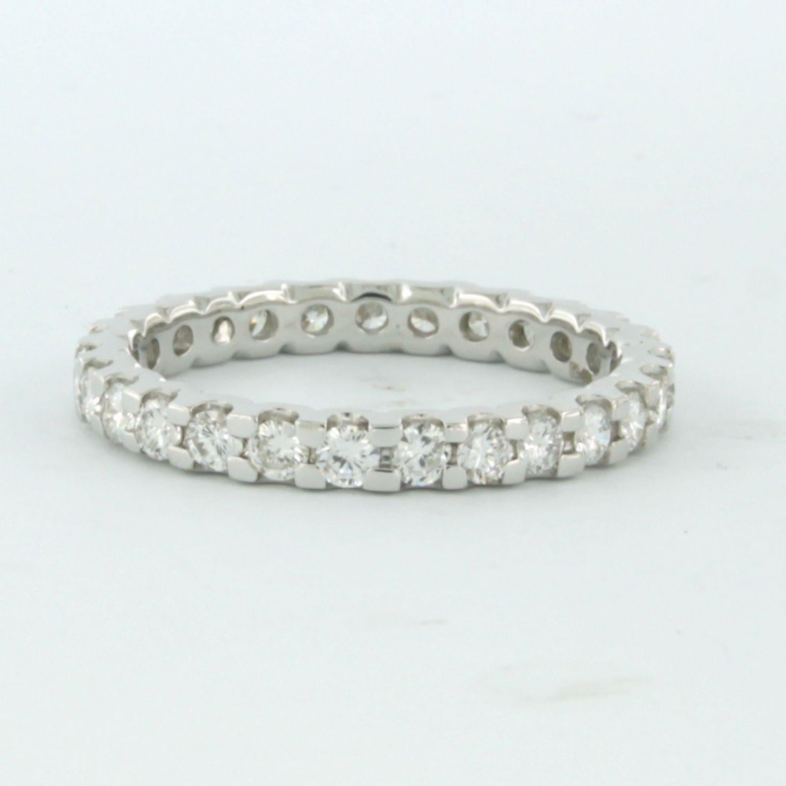 Women's Eternity ring set with diamonds up to 1.40ct 14k white gold For Sale