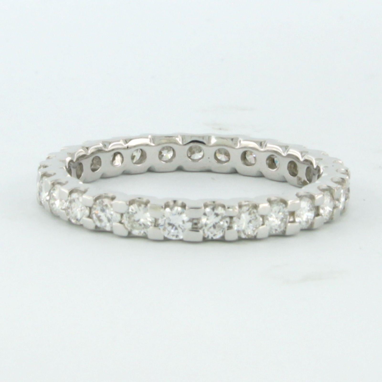 Eternity ring set with diamonds up to 1.40ct 14k white gold For Sale 1