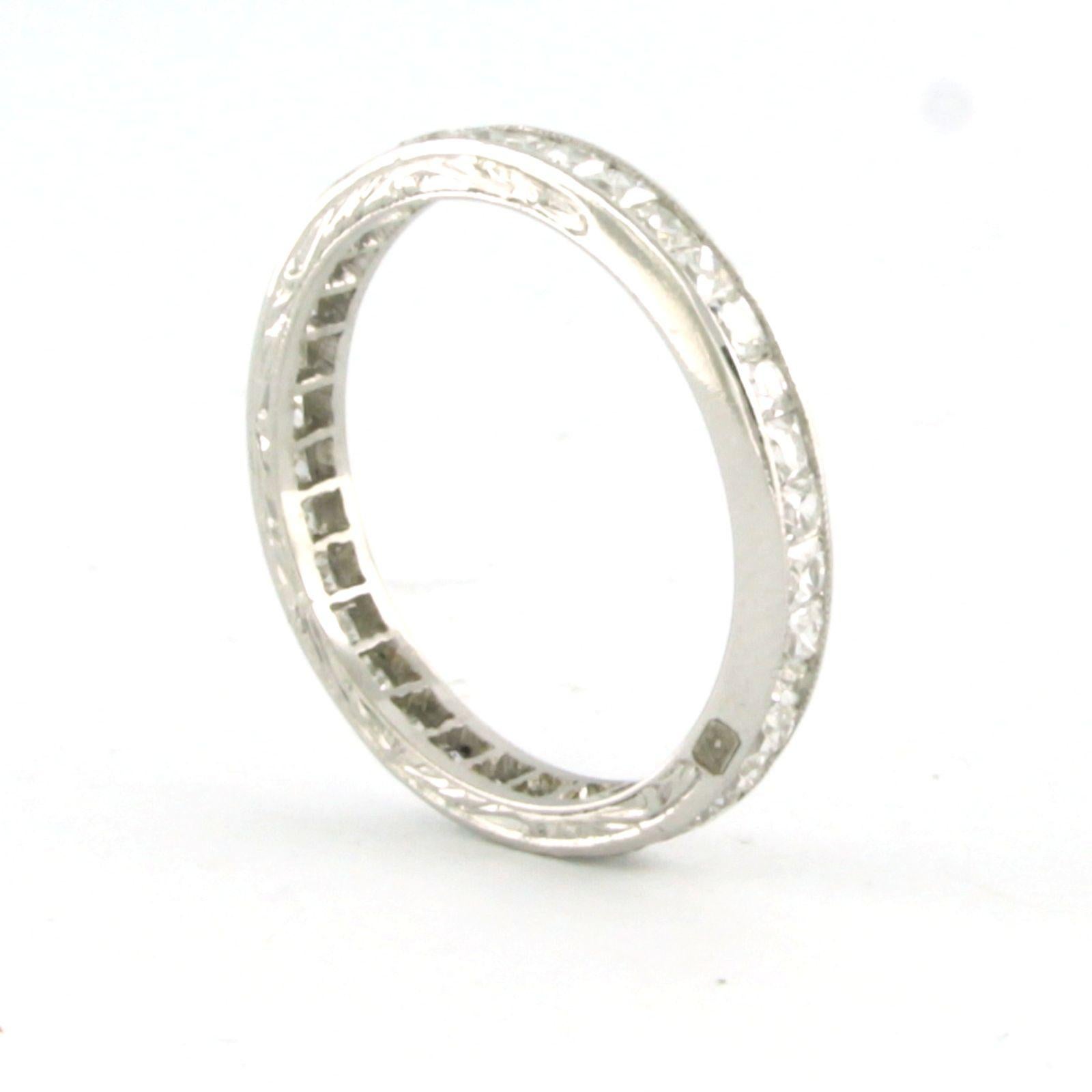 Old Mine Cut Eternity ring set with old mine cut diamonds up to 1.50ct platinum  For Sale