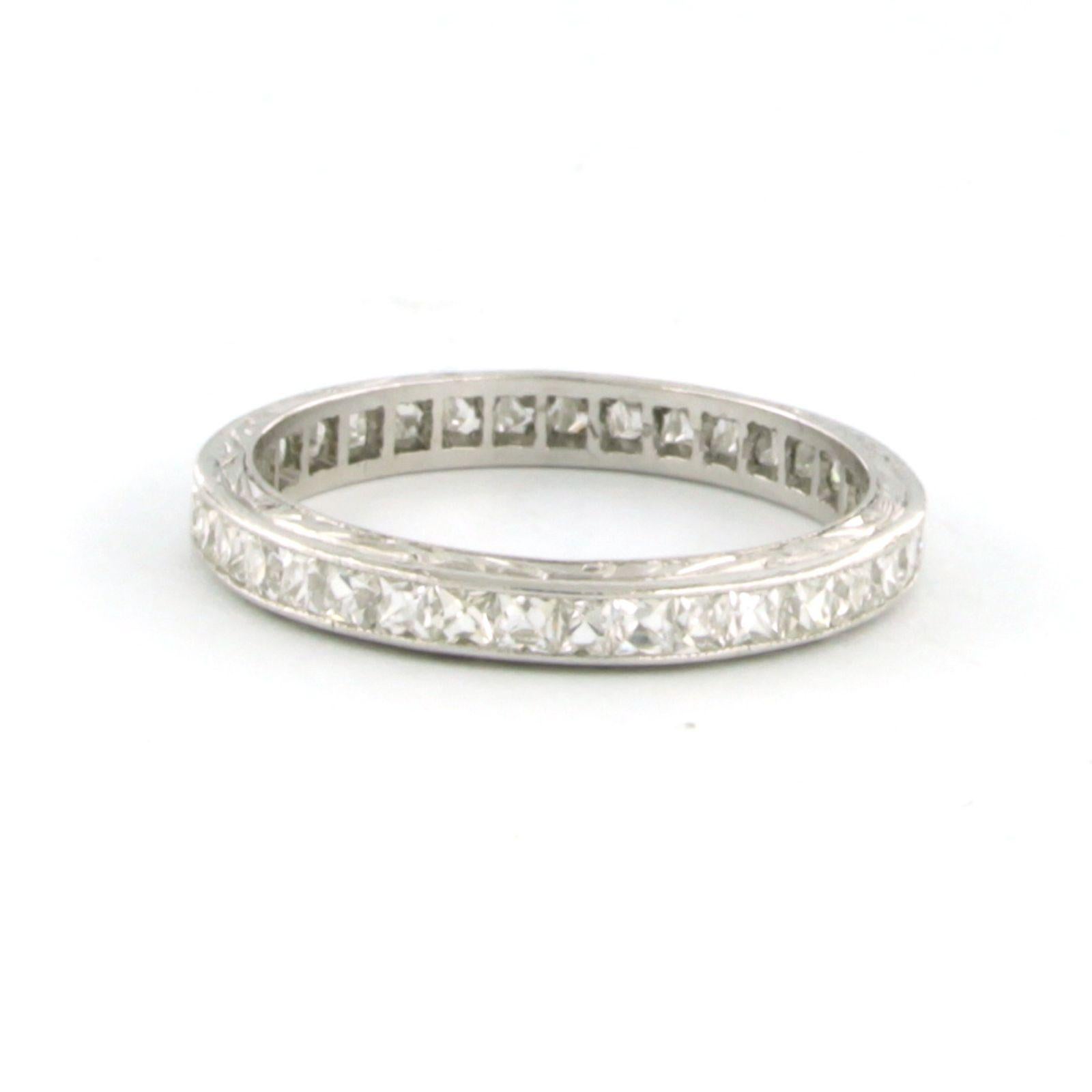 Women's or Men's Eternity ring set with old mine cut diamonds up to 1.50ct platinum  For Sale