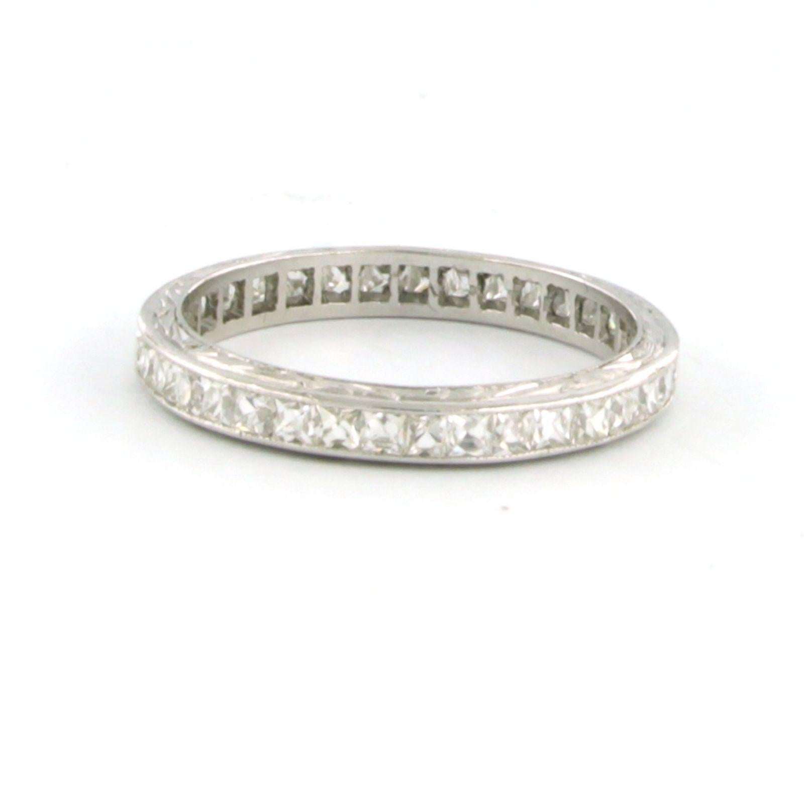 Eternity ring set with old mine cut diamonds up to 1.50ct platinum  For Sale 1