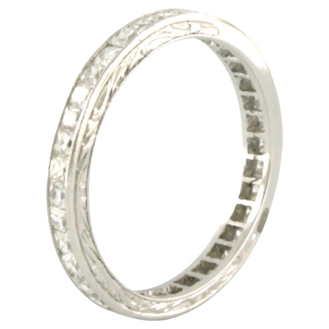 Eternity ring set with old mine cut diamonds up to 1.50ct platinum  For Sale