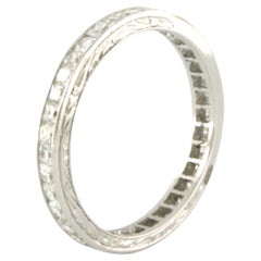 Antique Eternity ring set with old mine cut diamonds up to 1.50ct platinum 